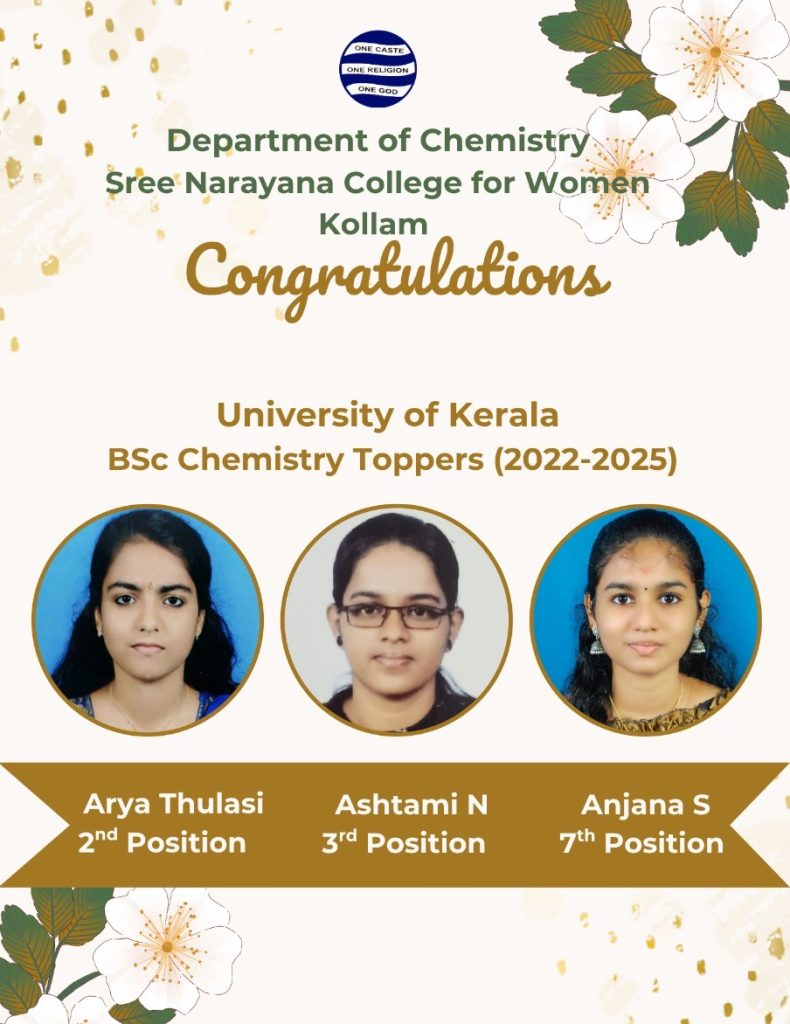 BSc Chemistry Toppers- University of Kerala 2022-25 Batch