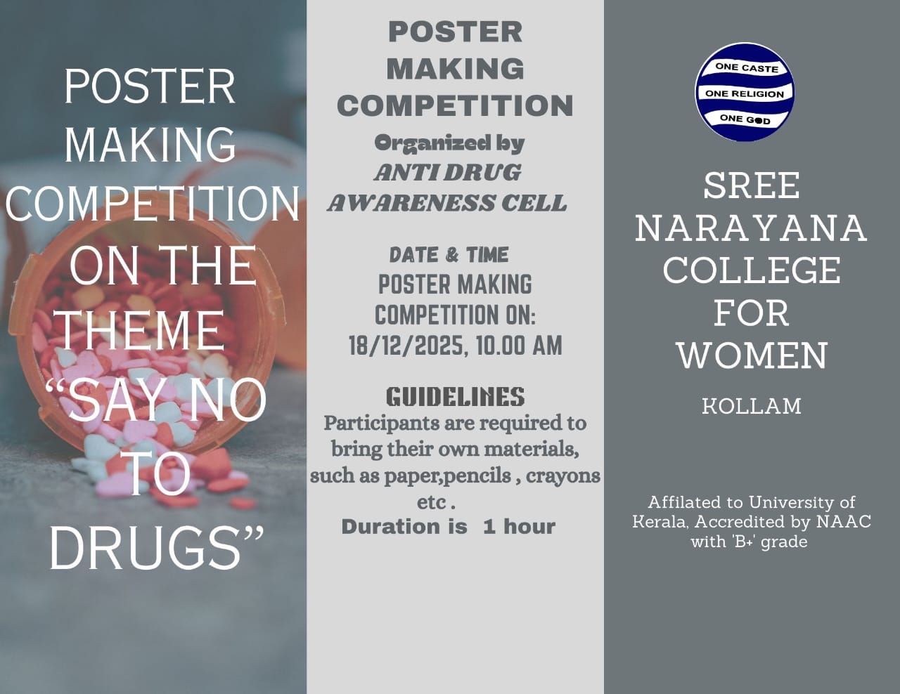 Poster making competition on the theme ”SAY NO TO DRUGS’