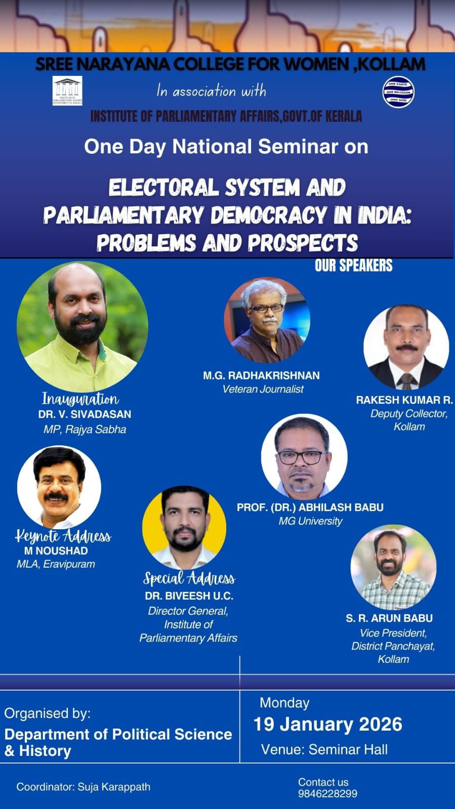 One Day National Seminar on Electoral System and Parliamentary Democracy in India: Problems and Prospects