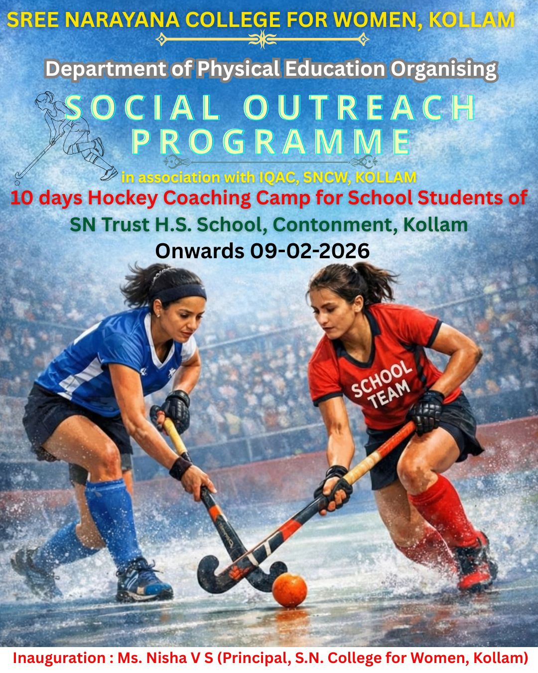 Social Outreach Programme – 10 Days Hockey Coaching Camp for School Students