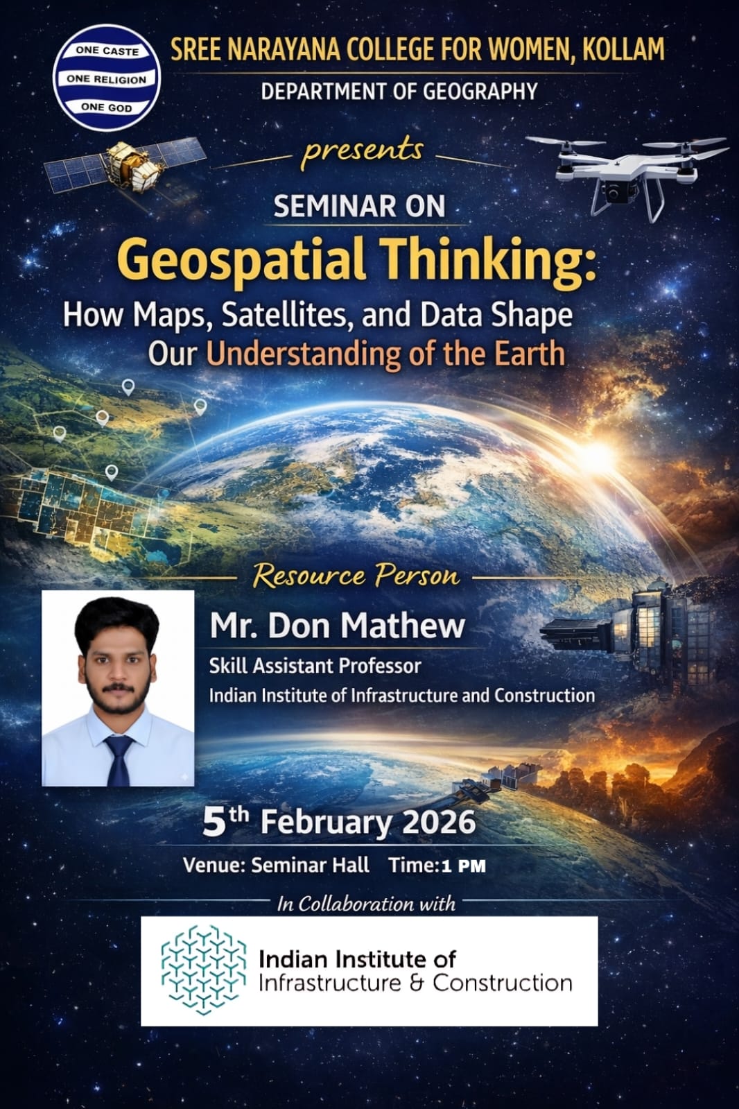Seminar on Geospatial Thinking: How Maps, Satellites, and Data Shape Our Understanding of the Earth