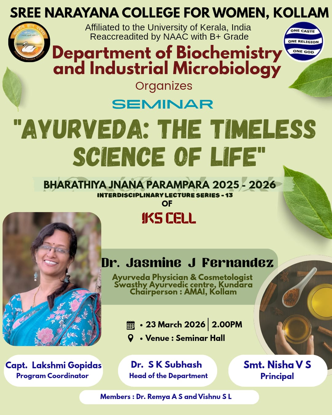 Seminar on “Ayurveda: The Timeless Science of Life”