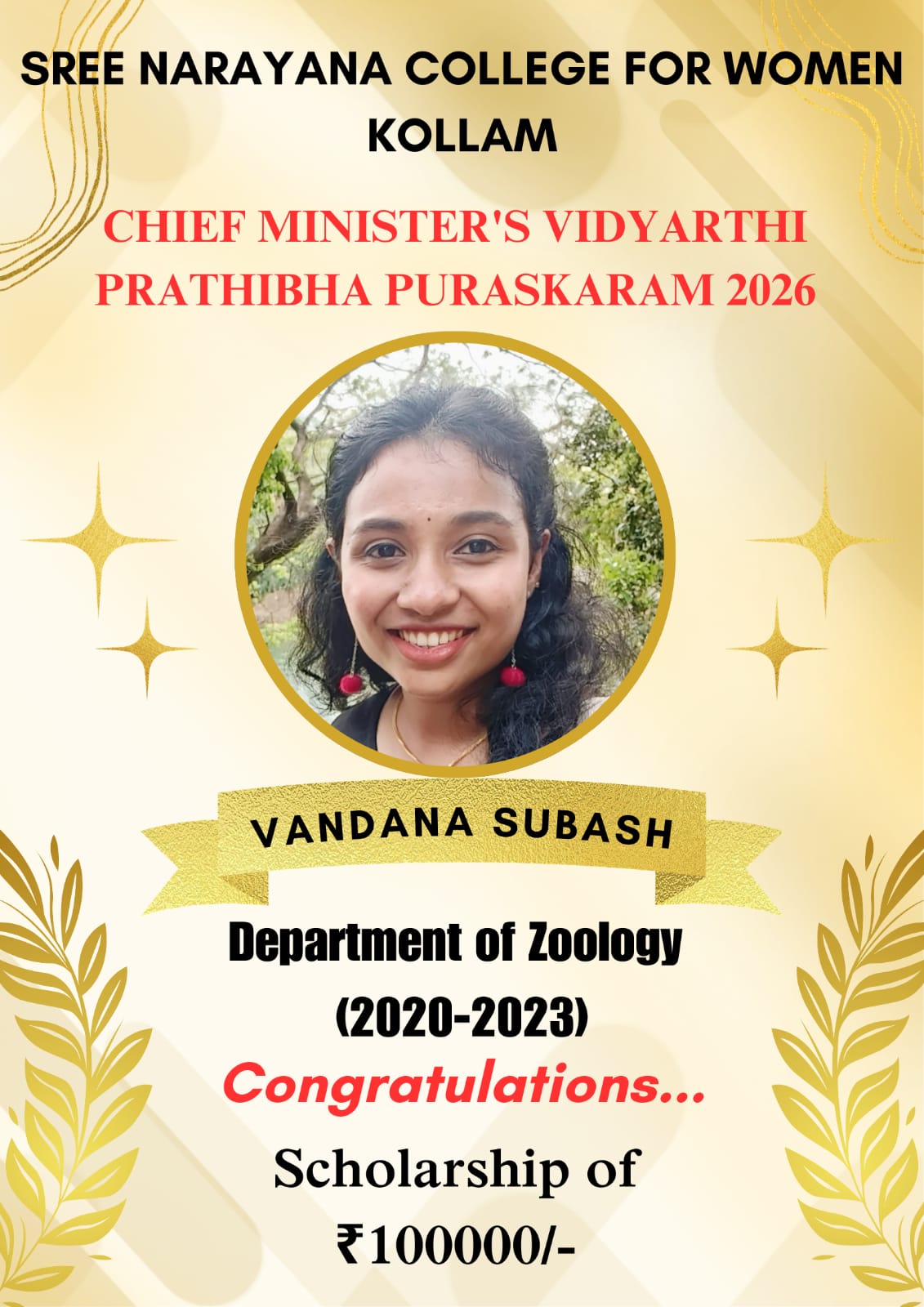 Congratulations Vandana Subash