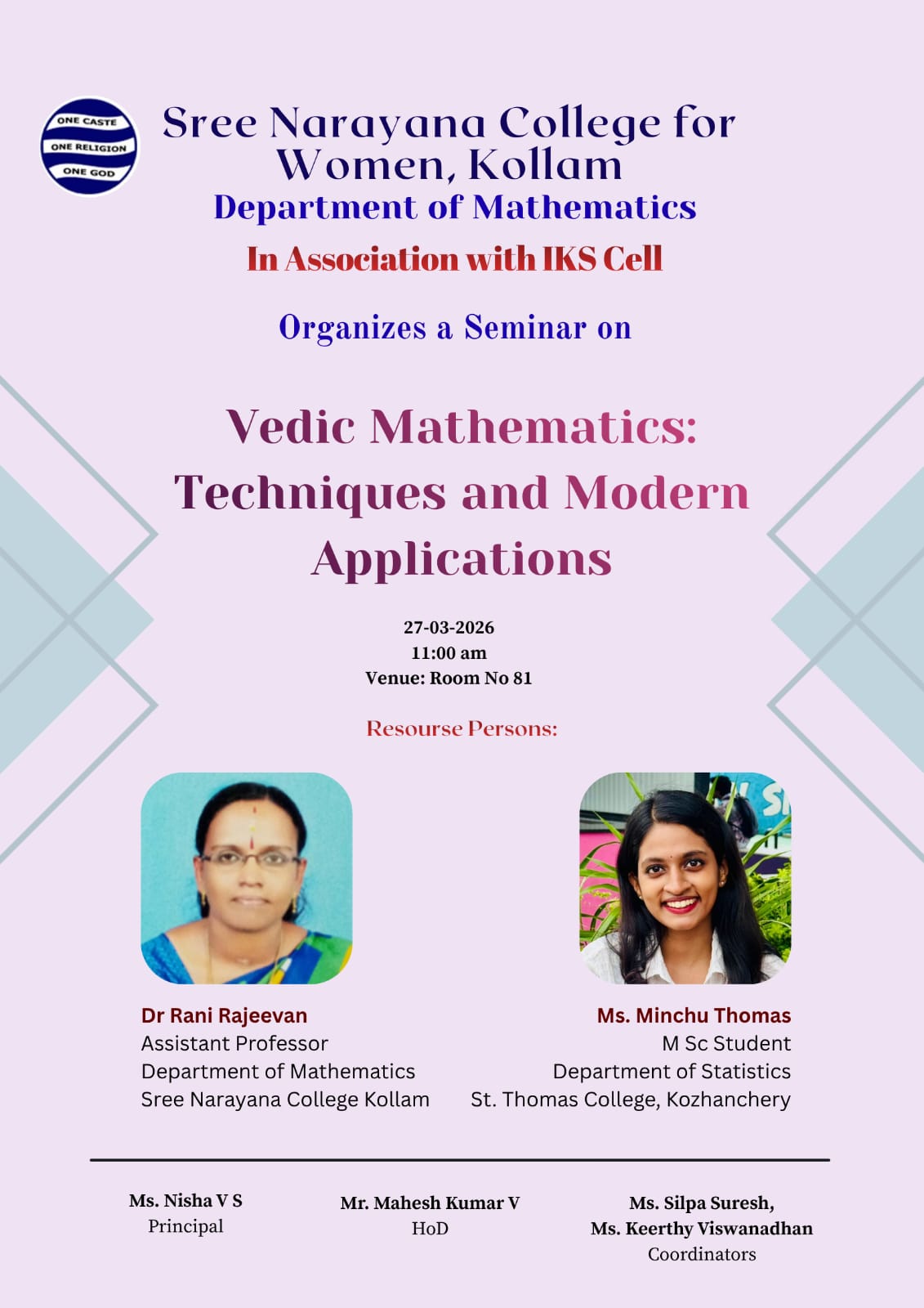 Seminar on Vedic Mathematics: Techniques and Modern Applications