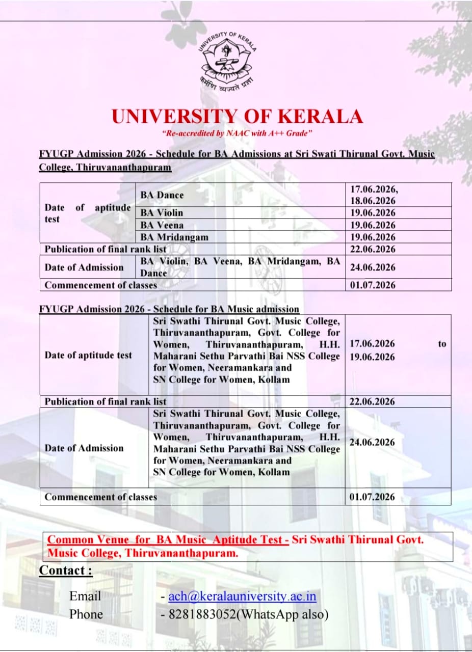 FYUGP 2026 – BA Music  Admissions