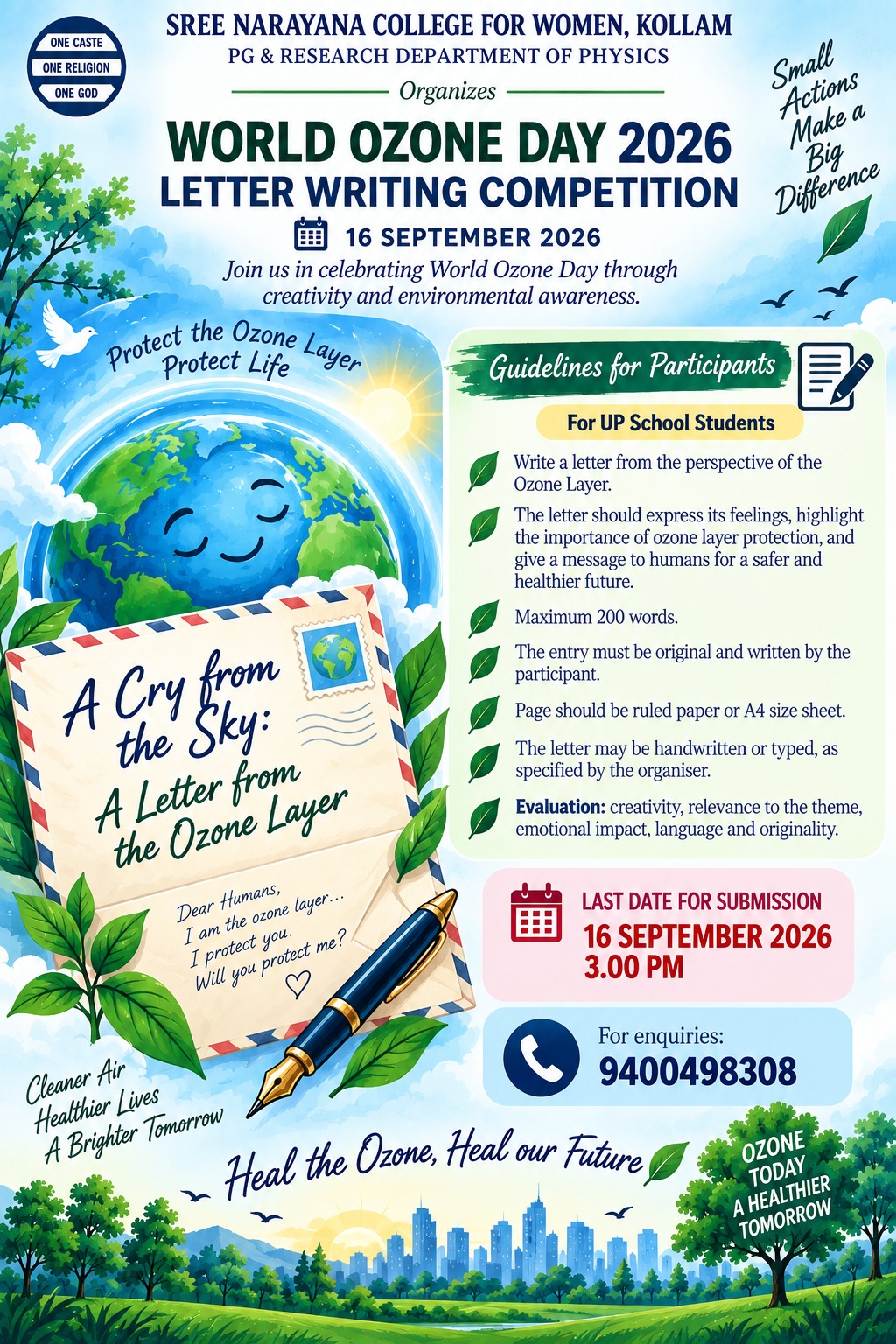 World Ozone Day 2026 – Letter Writing Competition